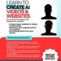 Learn to create AI vids & websites - waitlist WhatsApp group icon